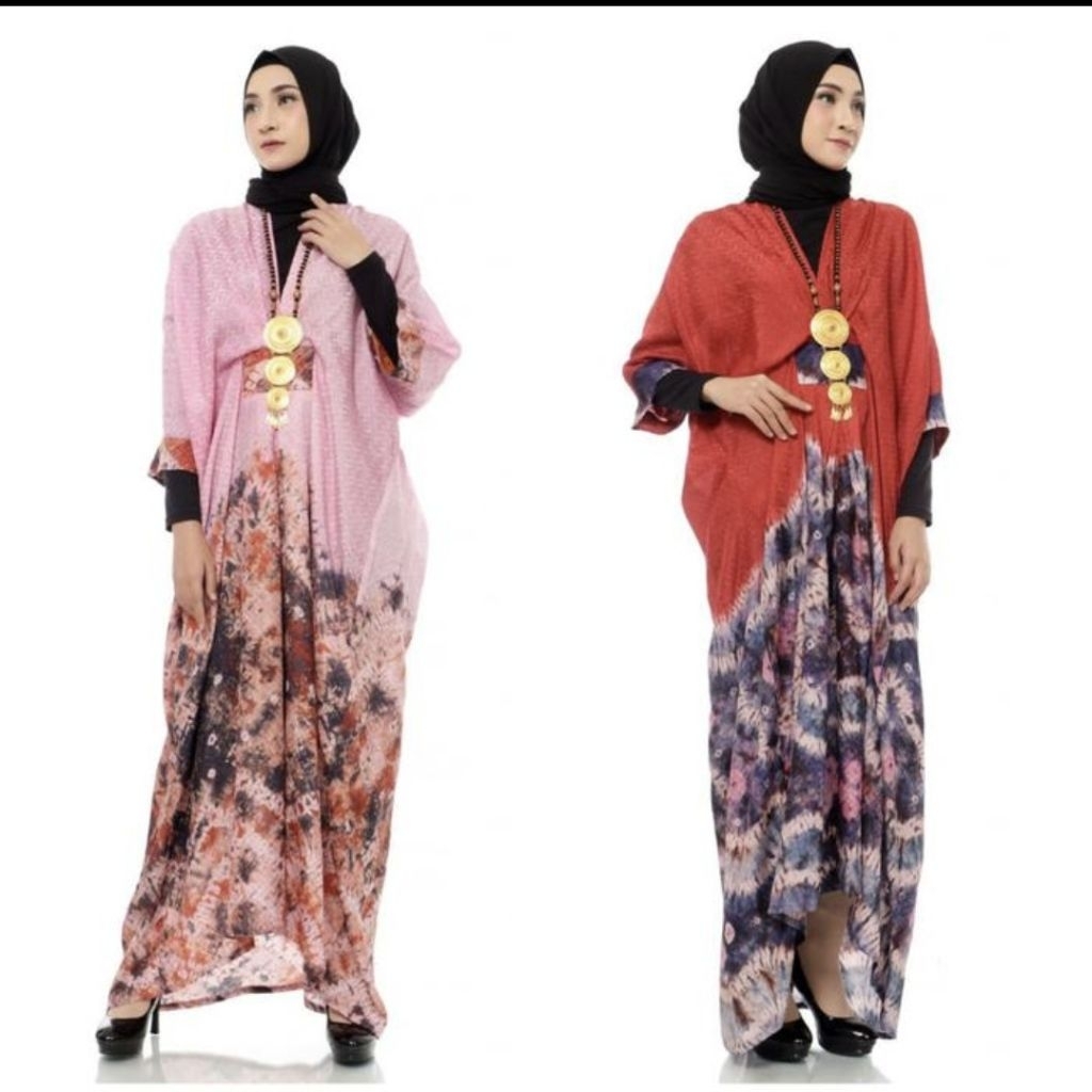 Dress Kaftan Panjang Jumputan Palembang
