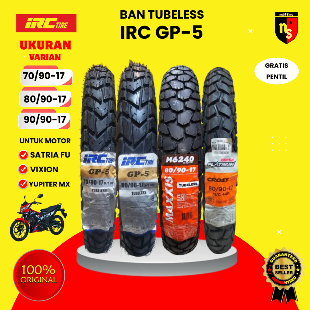 Ban Motor IRC GP-5 80/90 Ring 17 Tubles