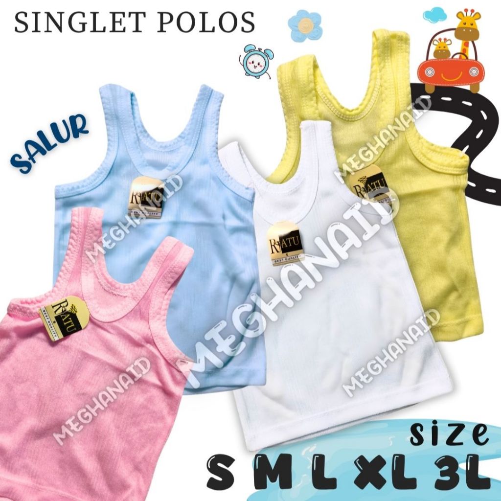 12Pcs Kaos Dalam Anak/Lusiana Kaos Singlet Anak Motif Salur