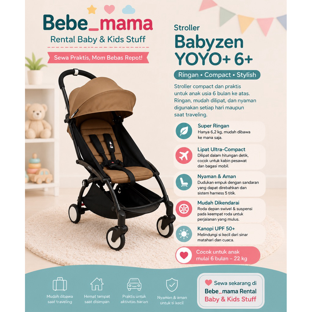 Promo Free Ongkir Pulang - Sewa Stroller Babyzen Yoyo+ 6+