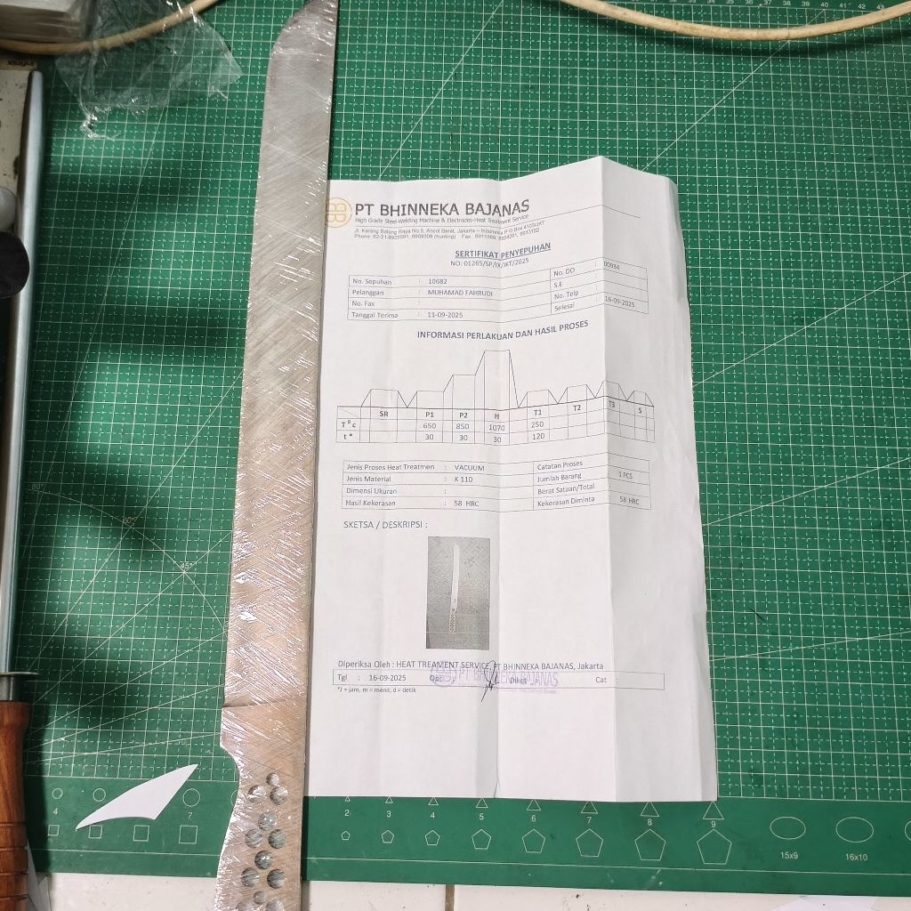 Blank Pisau Panjang Bohler K110 HT Pabrik