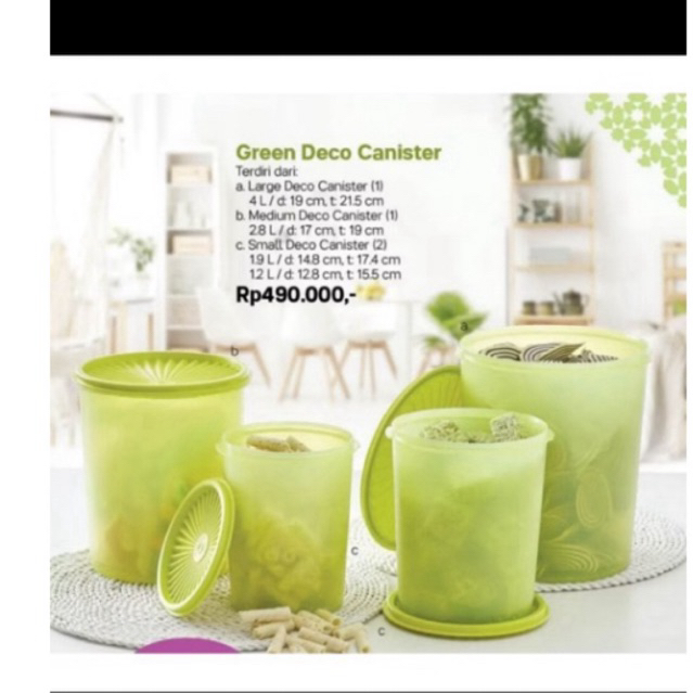 Deco canister tupperware set 4