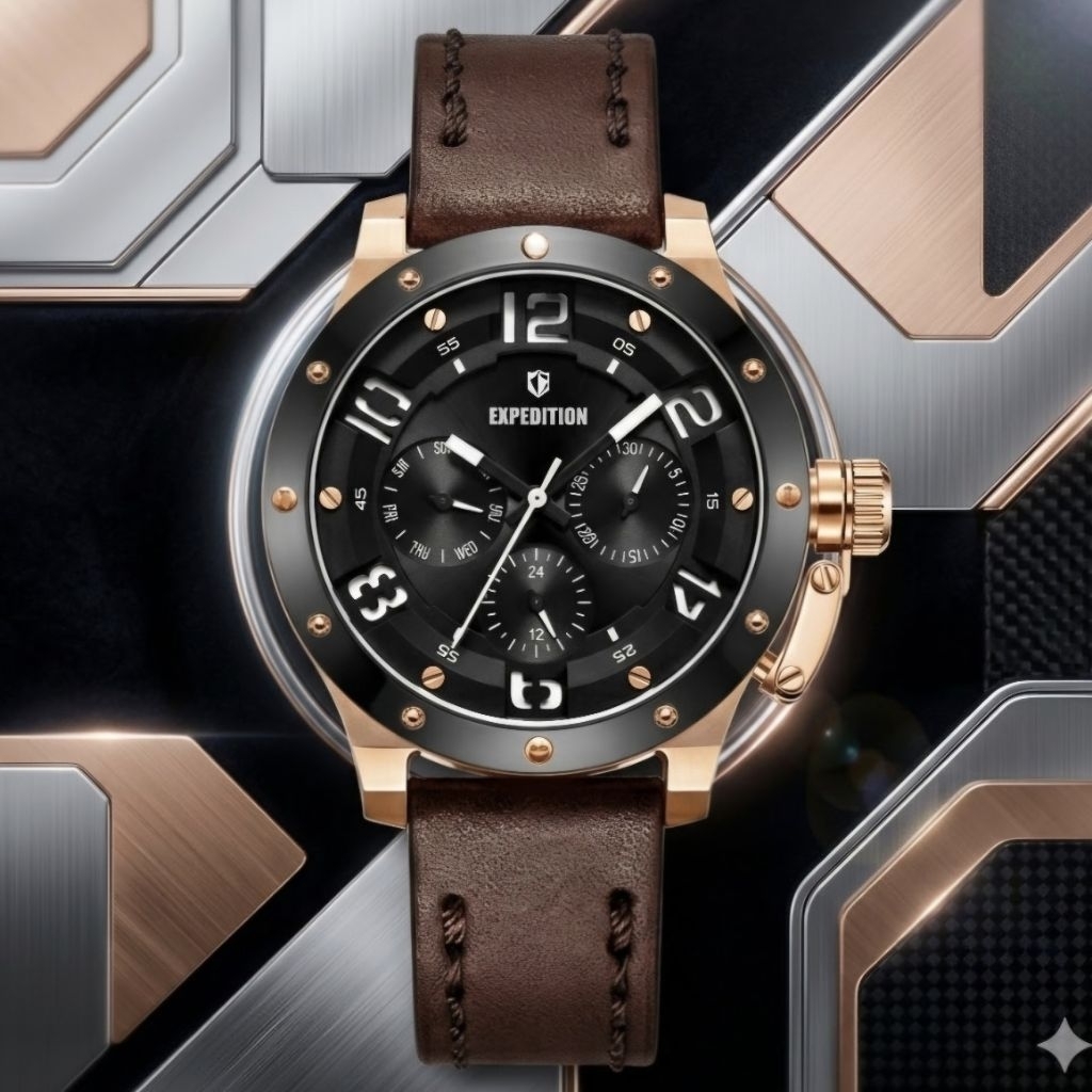 Expedition 6381 Kulit Coklat Dasar Black Wanita Original