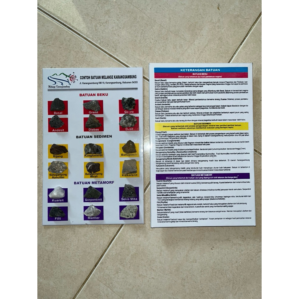 Peraga/Sampel Batuan Karangsambung Komperator Geologi