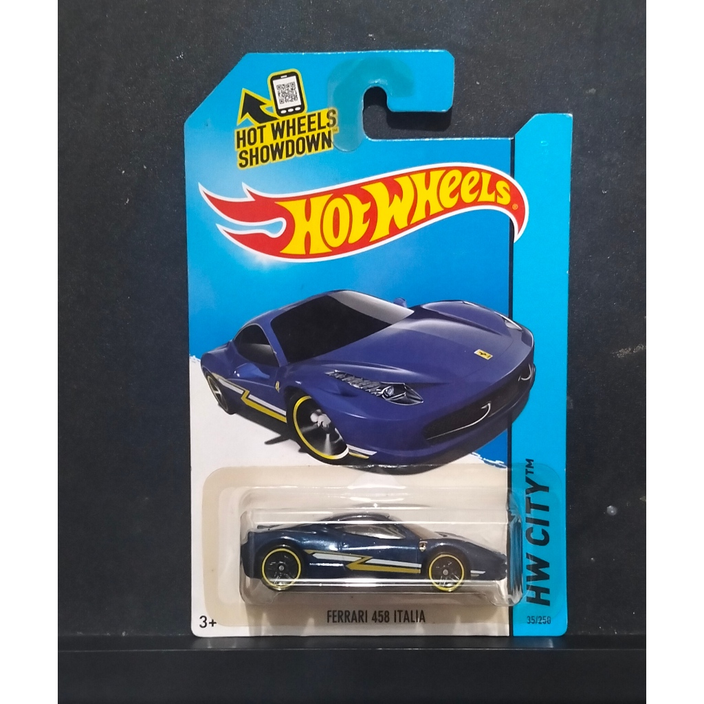 Hot Wheels Ferrari 458 Italia Blue Biru Hotwheels