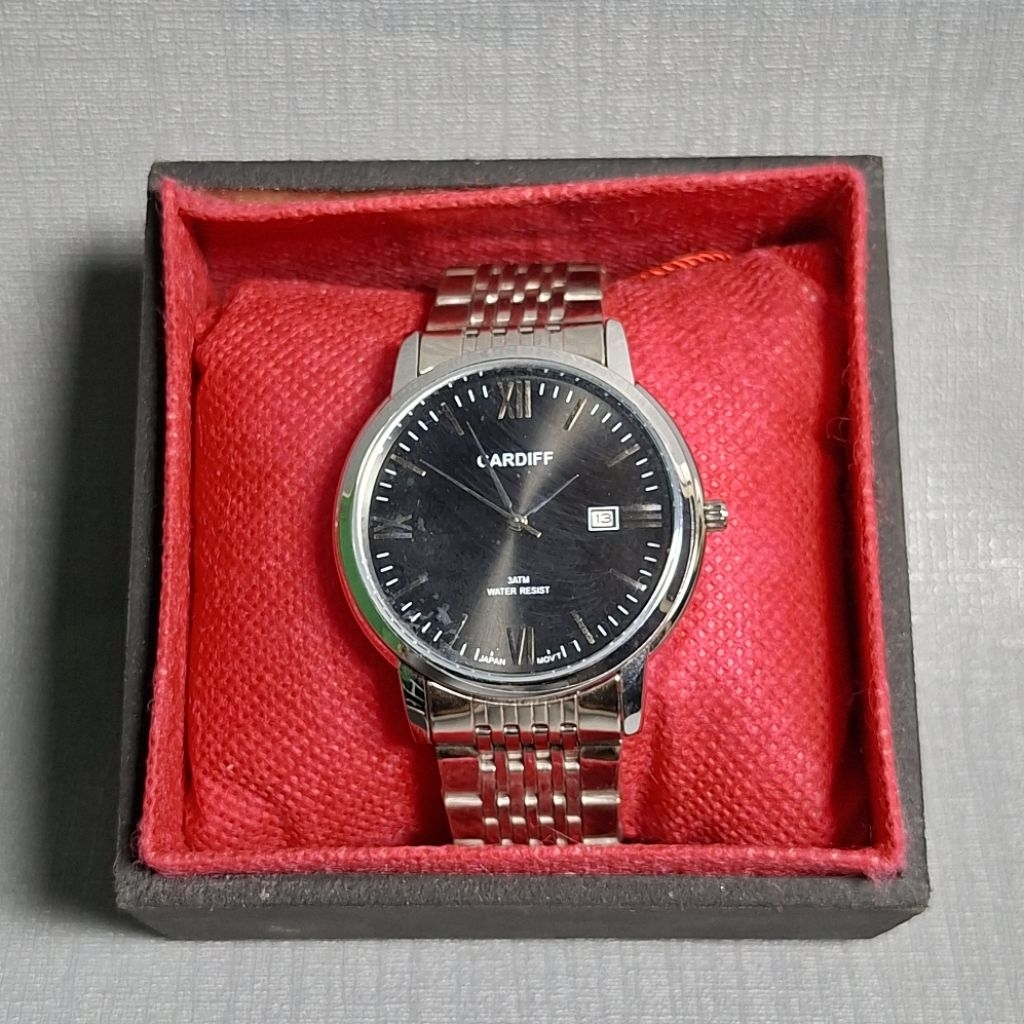 Jam Tangan Pria Cardiff Original Rantai Stainless Steel Casual Elegan - Anti Air 3ATM