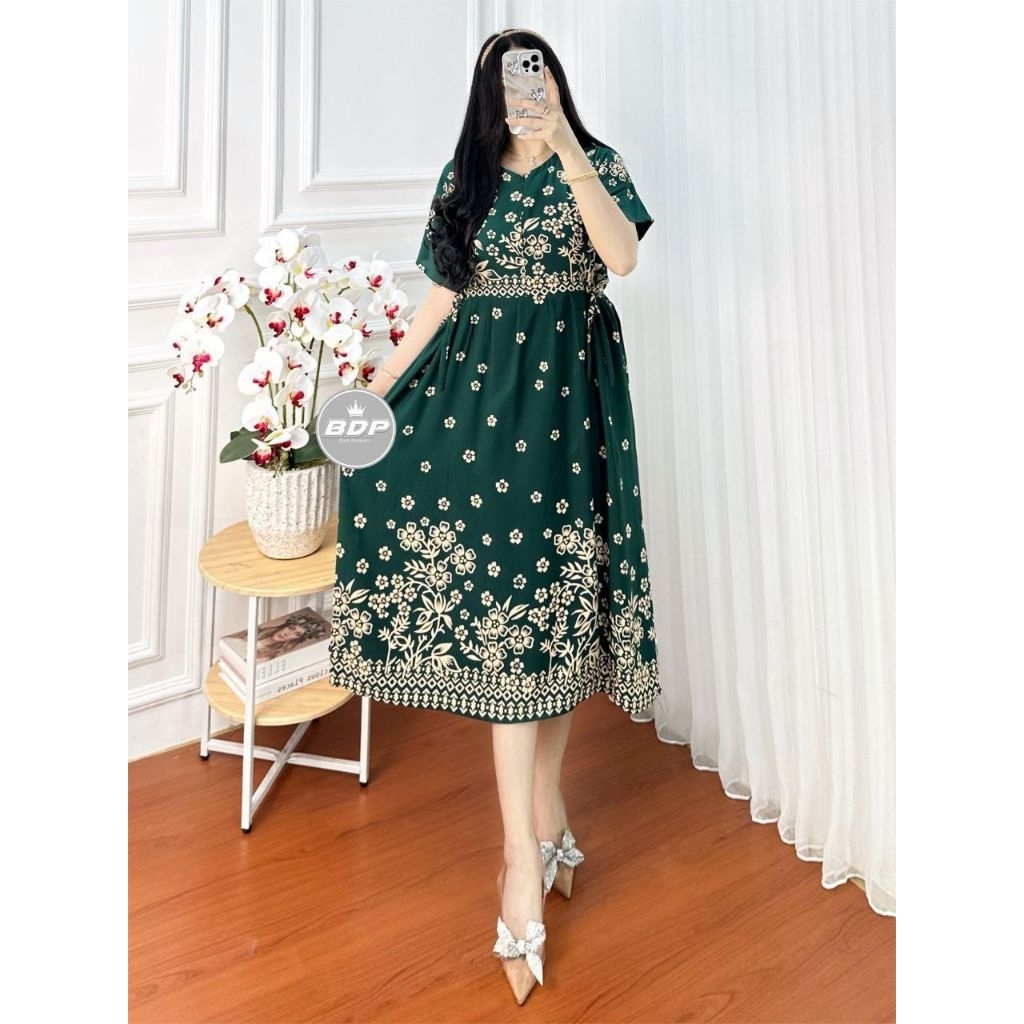 [ALSABA] CHIBI DRESS RAYON PREMIUM RAYON GRADE A PIYAMA PRINTING BUMIL BAJU TIDUR SANTAI