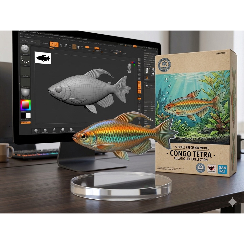 Aksesoris Aquarium Patung Congo Tetra