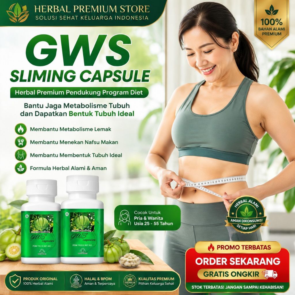 Green World Slimming Capsule - GWS Capsule - Pelangsing Badan Original - 60 Kapsul