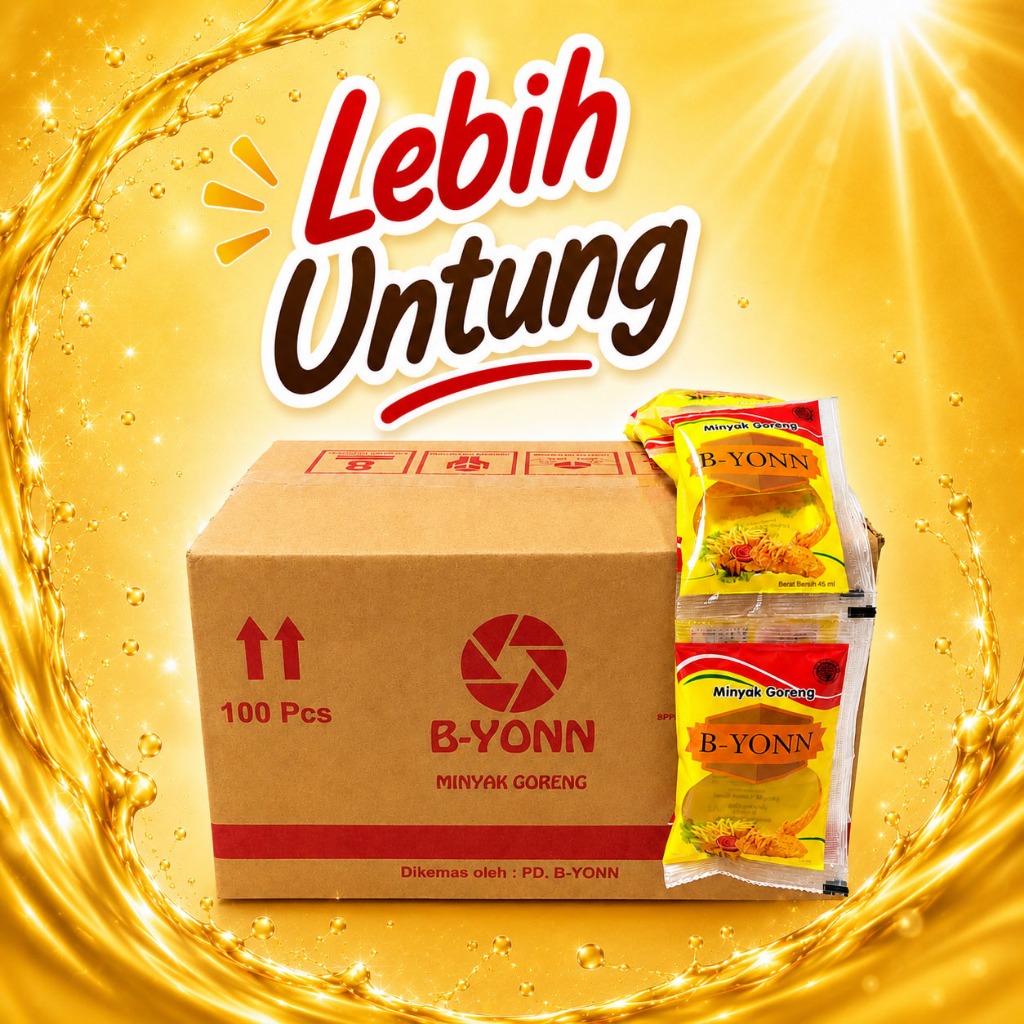 BYonn Minyak Goreng Renceng Paket 1 (Satu) Dus (10 Renceng) isi 100 Minyak Goreng Sachet @40ml Minya