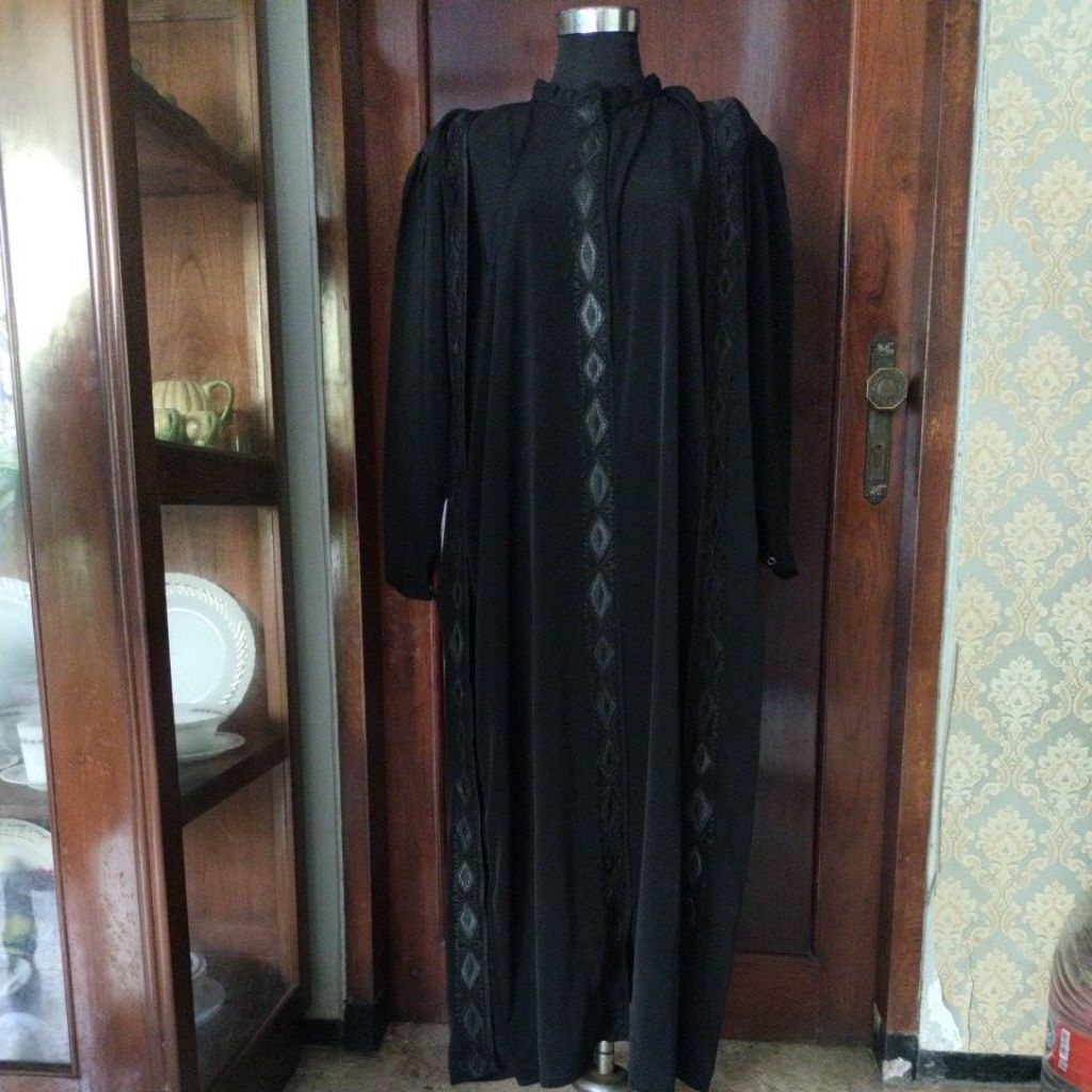 Abaya Arab Asli Assabah Gamis Arab Hitam Bordir