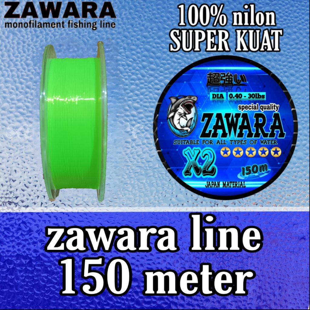 Senar pancing 150 meter hijau stabilo zawara anti keriting