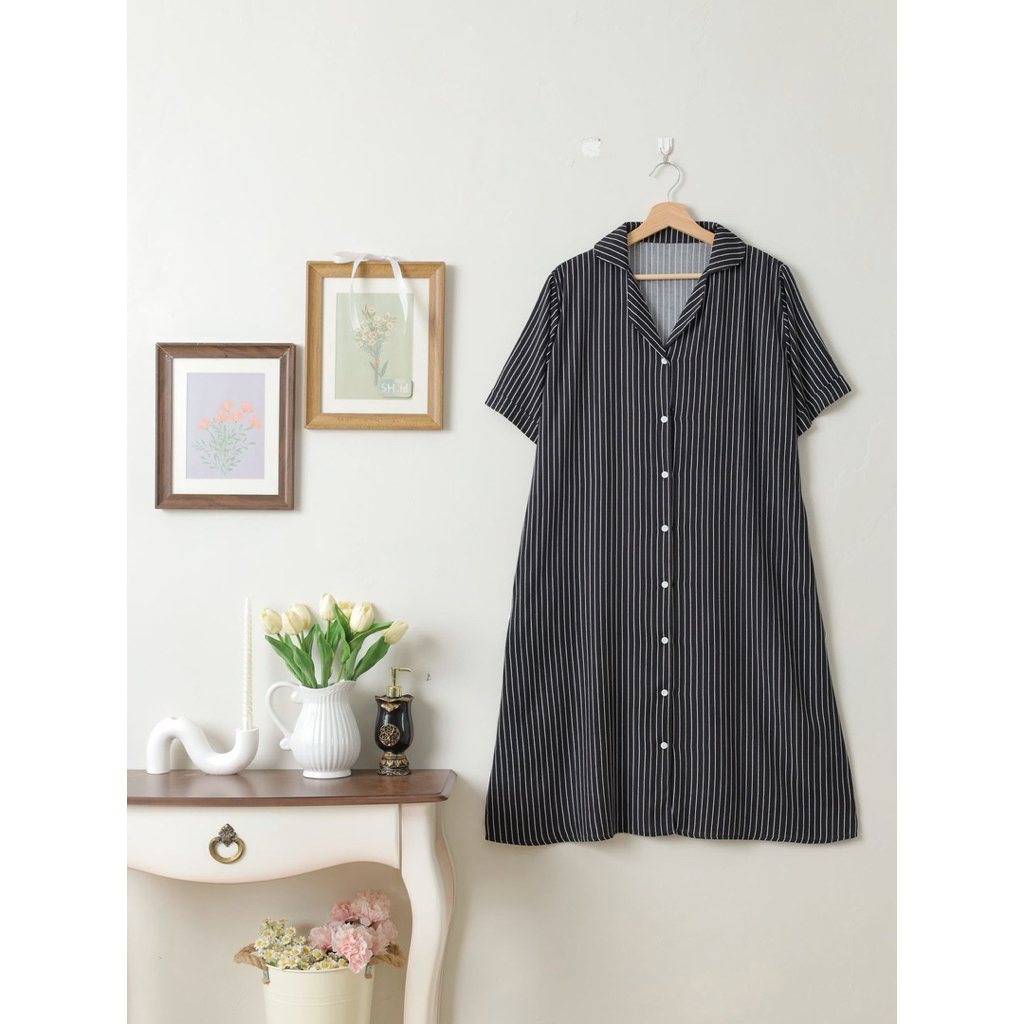 Izzah Dress | daster selutut | full kancing | daster pendek | baju tidur