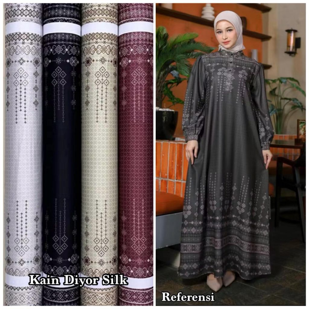 bahan kain Dior Silk Motif Marissa/kain Dior silk motif