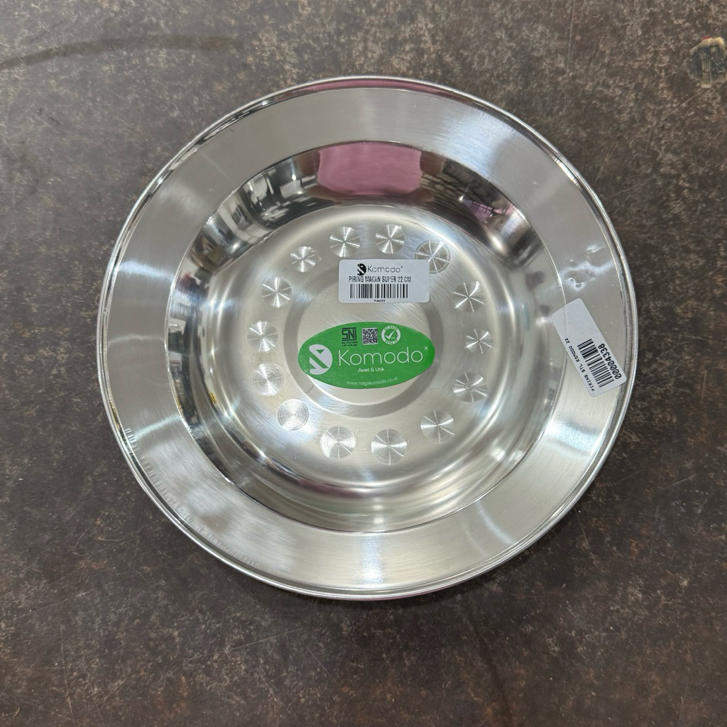 PIRING MAKAN STAINLESS KOMODO SUPER 22CM (4338)