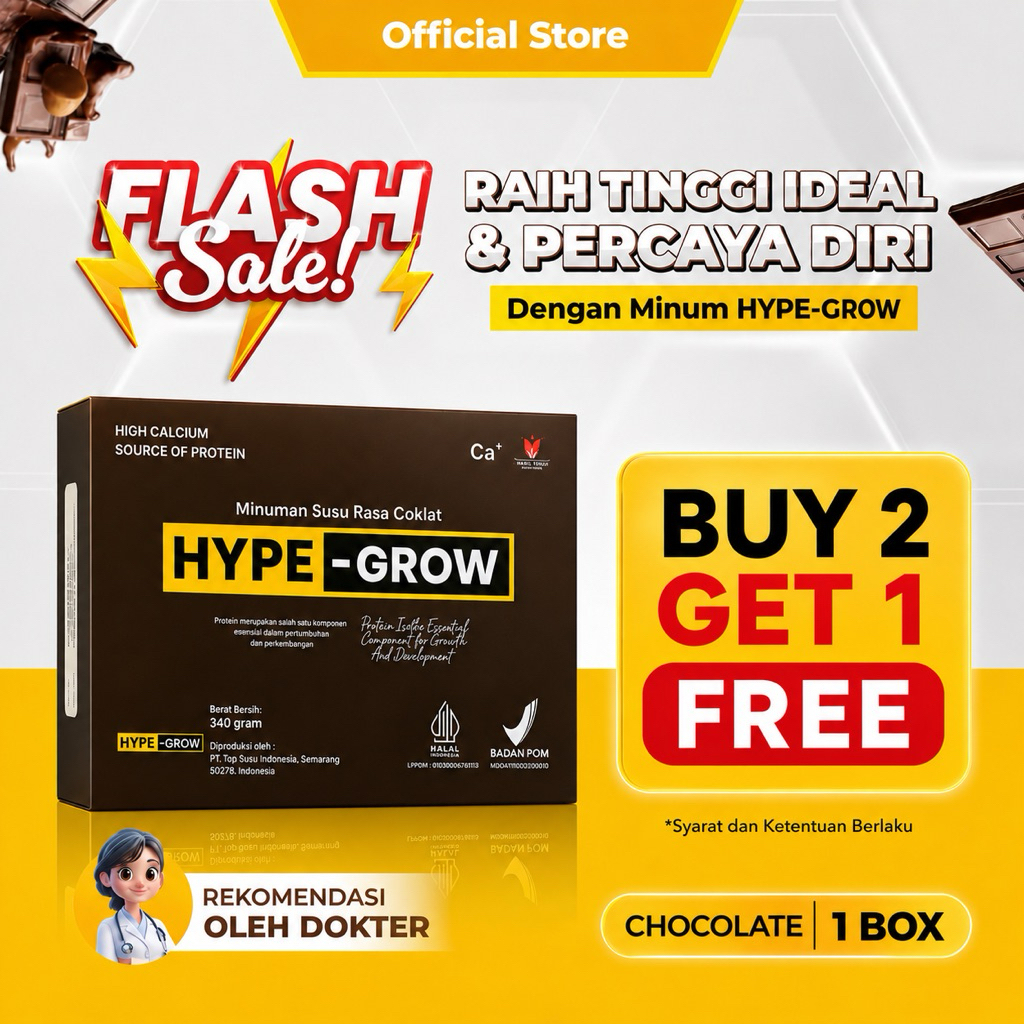 [FLASH SALE] HYPE– GROW Susu Peninggi Badan Terbaik untuk Anak, Remaja dan Dewasa - Hypergrow | Vari