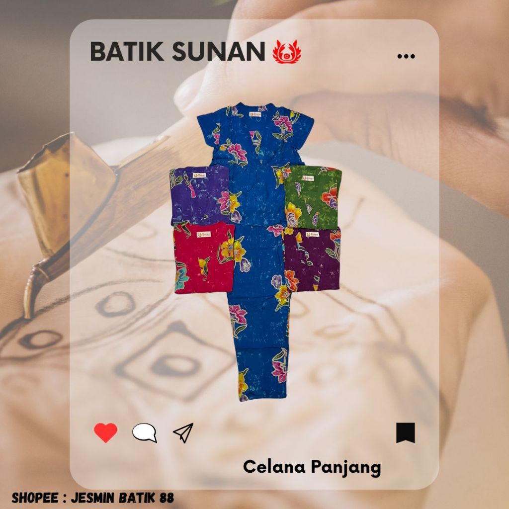 Batik Sunan Celana Panjang Tangan Pendek ABG REMAJA AR