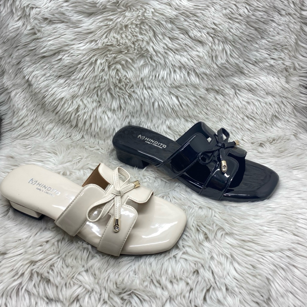 Sandal Hindito glossy Lh-017 Crm dan hitam