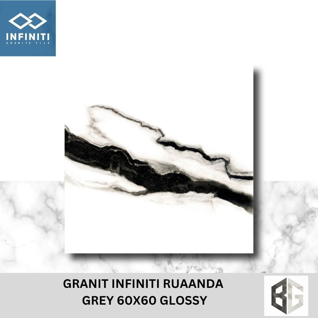 Granit Lantai Infiniti Ruaanda Grey 60x60 Glossy Motif Marmer