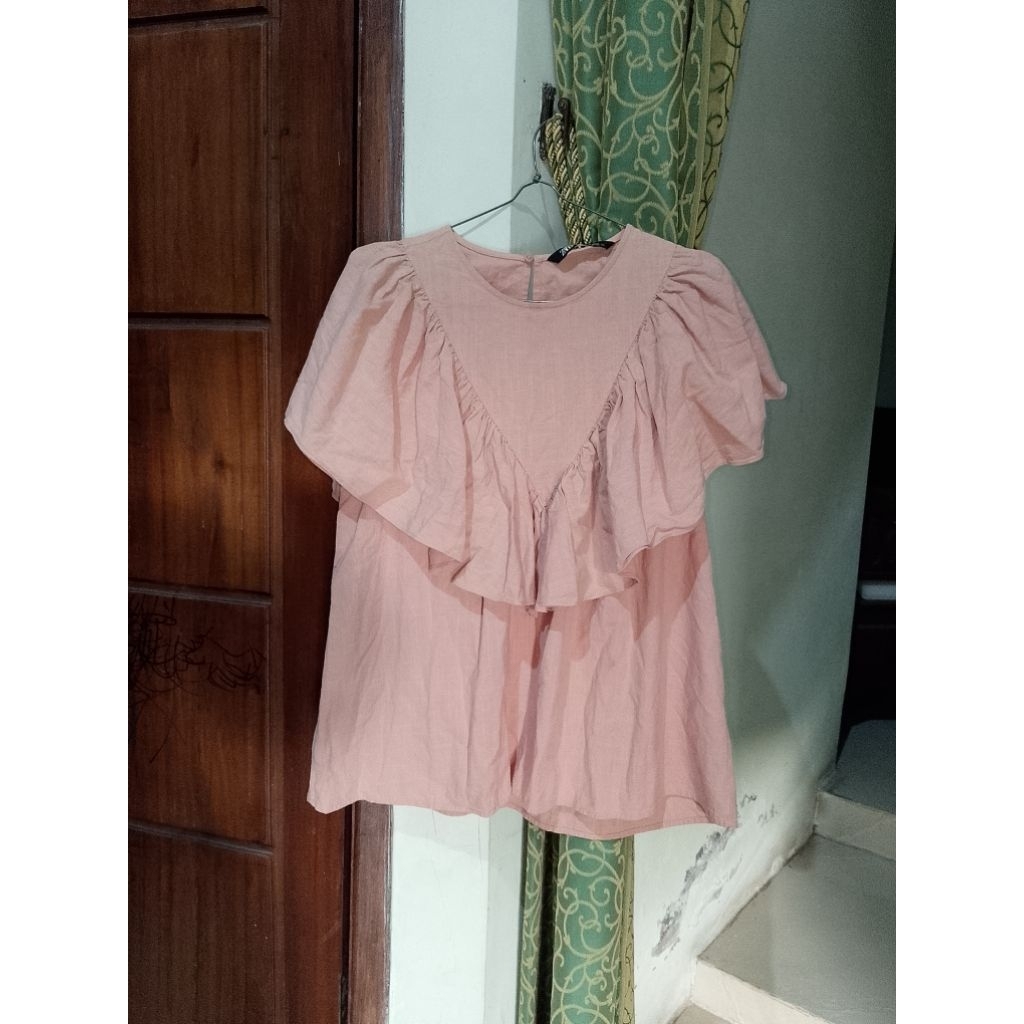 preloved blouse ruffle lucu zara/preloved inner