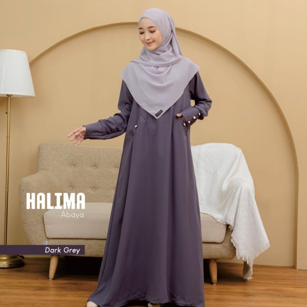 ZAYENA - Halima Abaya Haji Umroh Polos Jumbo