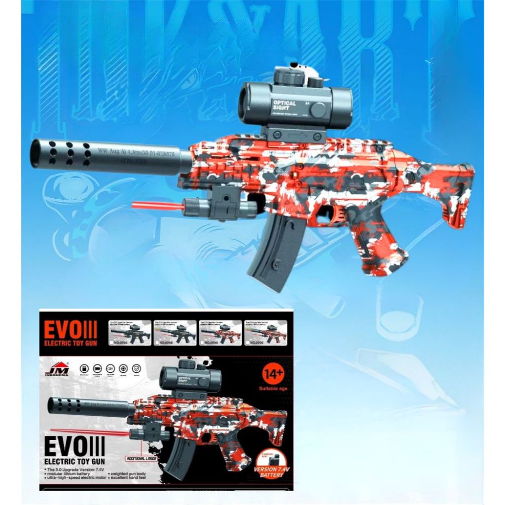 EVO III Mainan Tembakan Anak WGG EVO III Assault Rifle Water Gel Blaster Scar Gun Watergel EVO 3