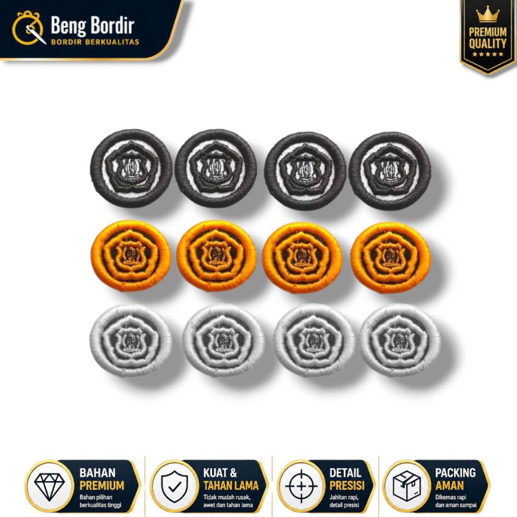 Monogram Satpam Bordir Timbul Untuk Baju Satpam