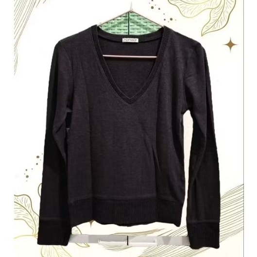 Kaos lengan panjang/sweatshirt V neck "TOPSHOP"