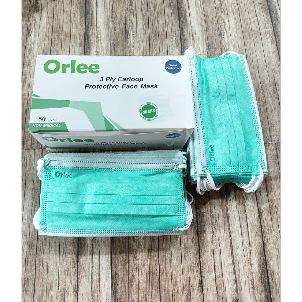 Masker Medis | Orlee Earloop Non Medis Isi 50pcs | Masker 3ply Orlee Earloop Tali Cantol | Biru Hita