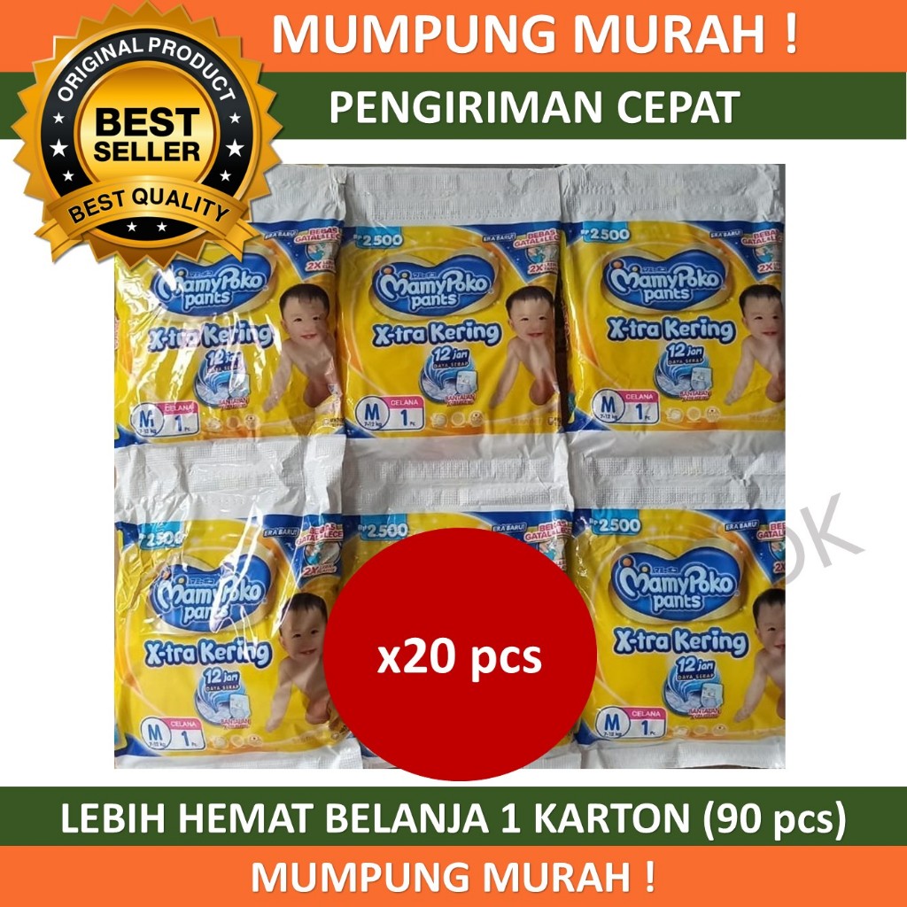 Mamypoko Popok Celana Renceng Xtra Kering isi 20 pcs ukuran S M L XL XXL