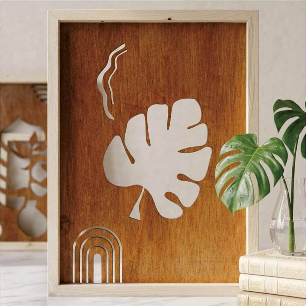 Hiasan Dinding Laser Cutting Frame Kayu Jati Belanda - Walldecor Cutting Laser