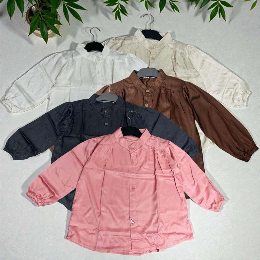 Kemeja blous amena anak bahan twill