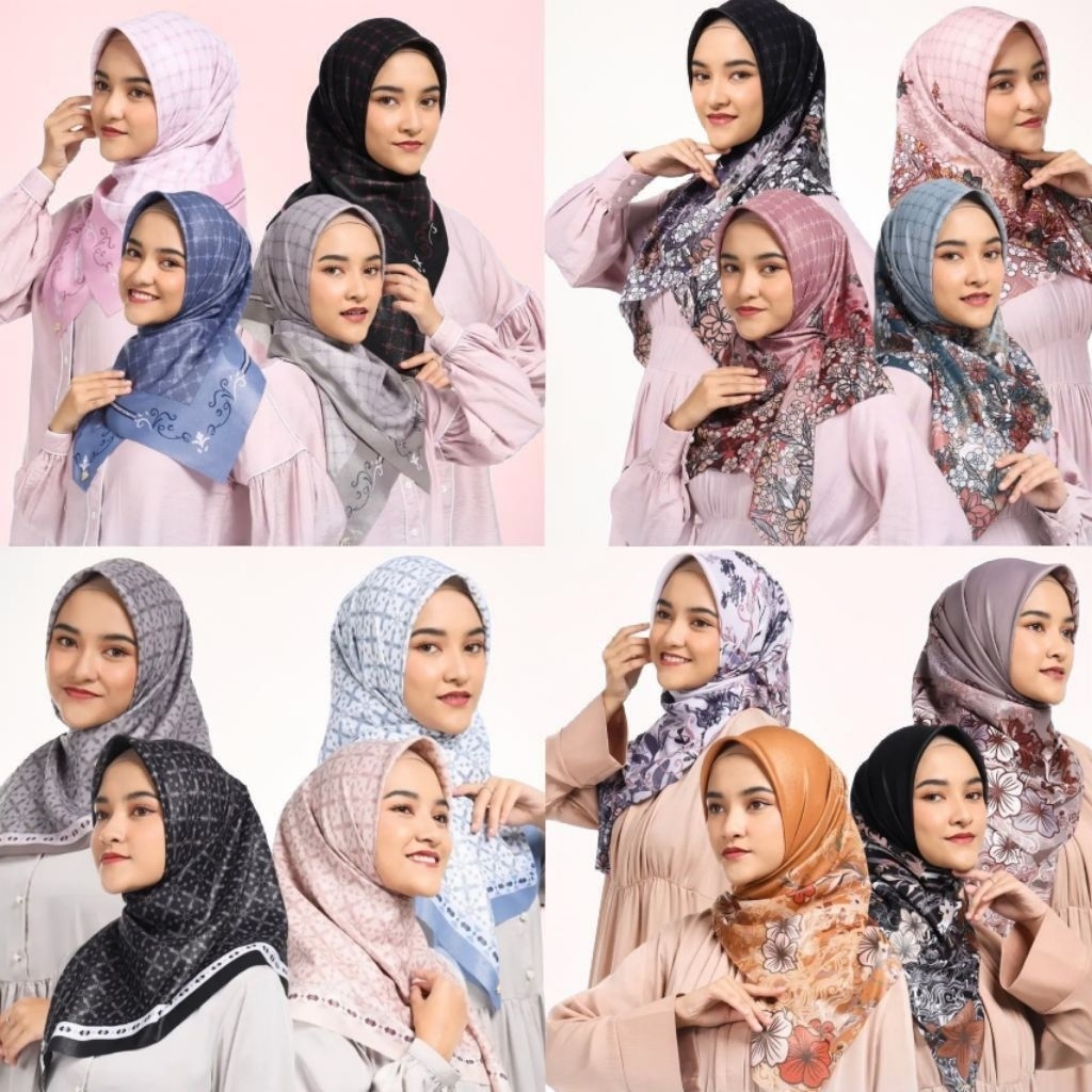 LUXURY MOTIF UMAMA SCARF KERUDUNG SERAGAMAN HIJAB MOTIF JILBAB SEGI EMPAT PREMIUM