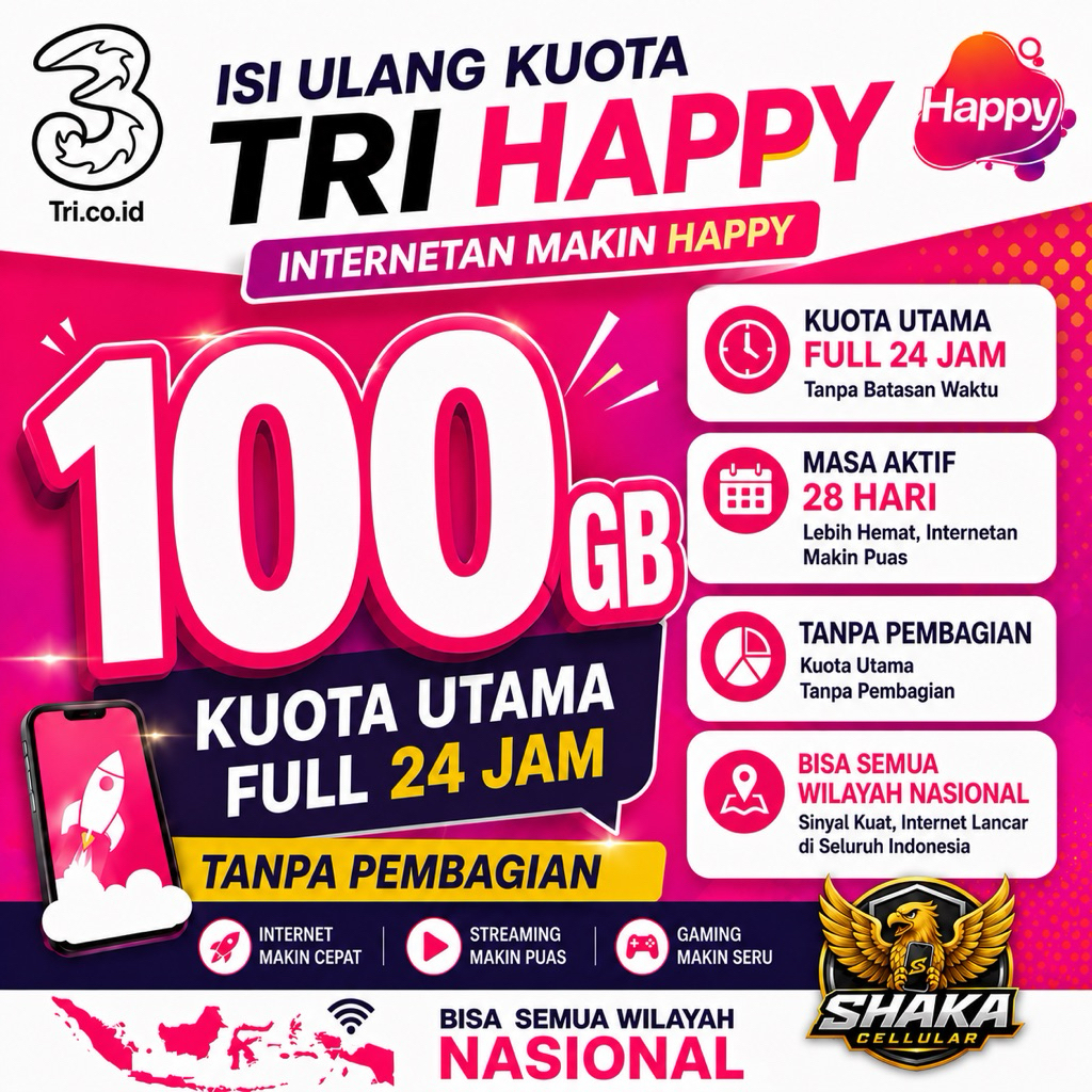 PROMO KUOTA TRI HAPPY 100GB