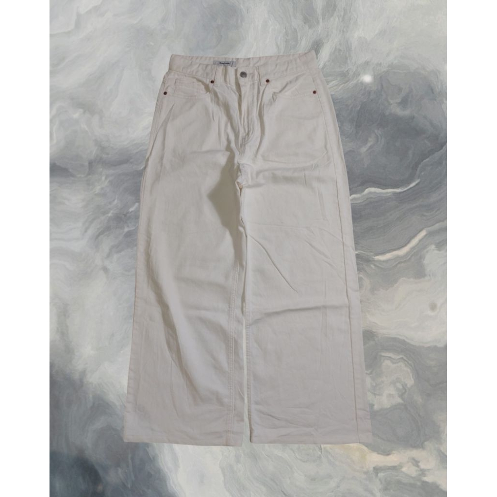 Celana Baggy Putih Jeans Gombrong 8SECOND