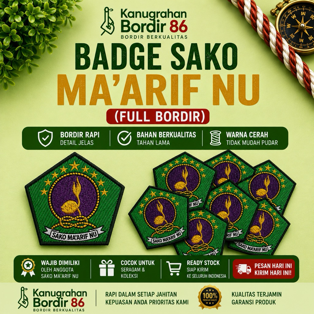Badge/Bet SAKO Ma'arif NU (full bordir)