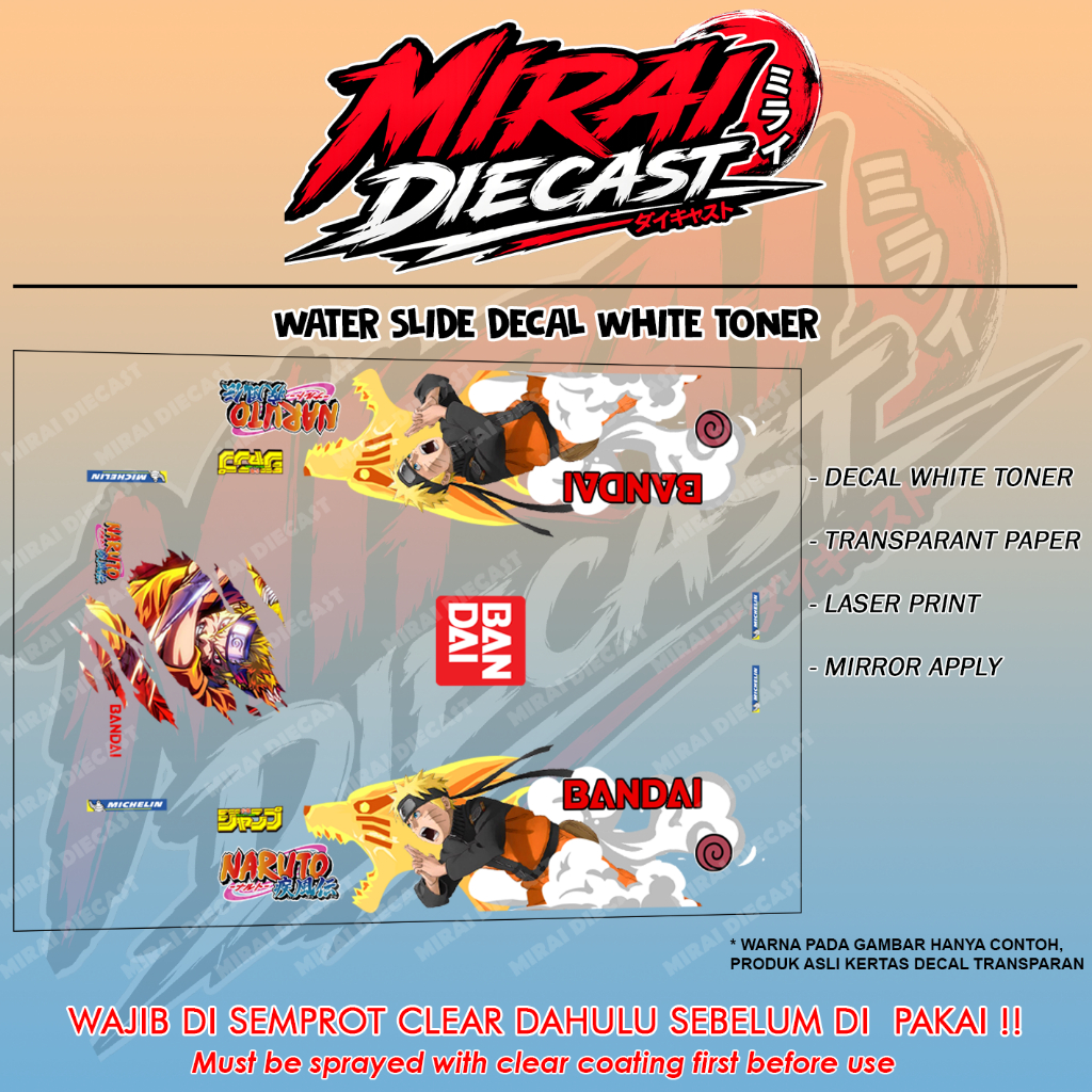 Decal Hot wheels itasha naruto