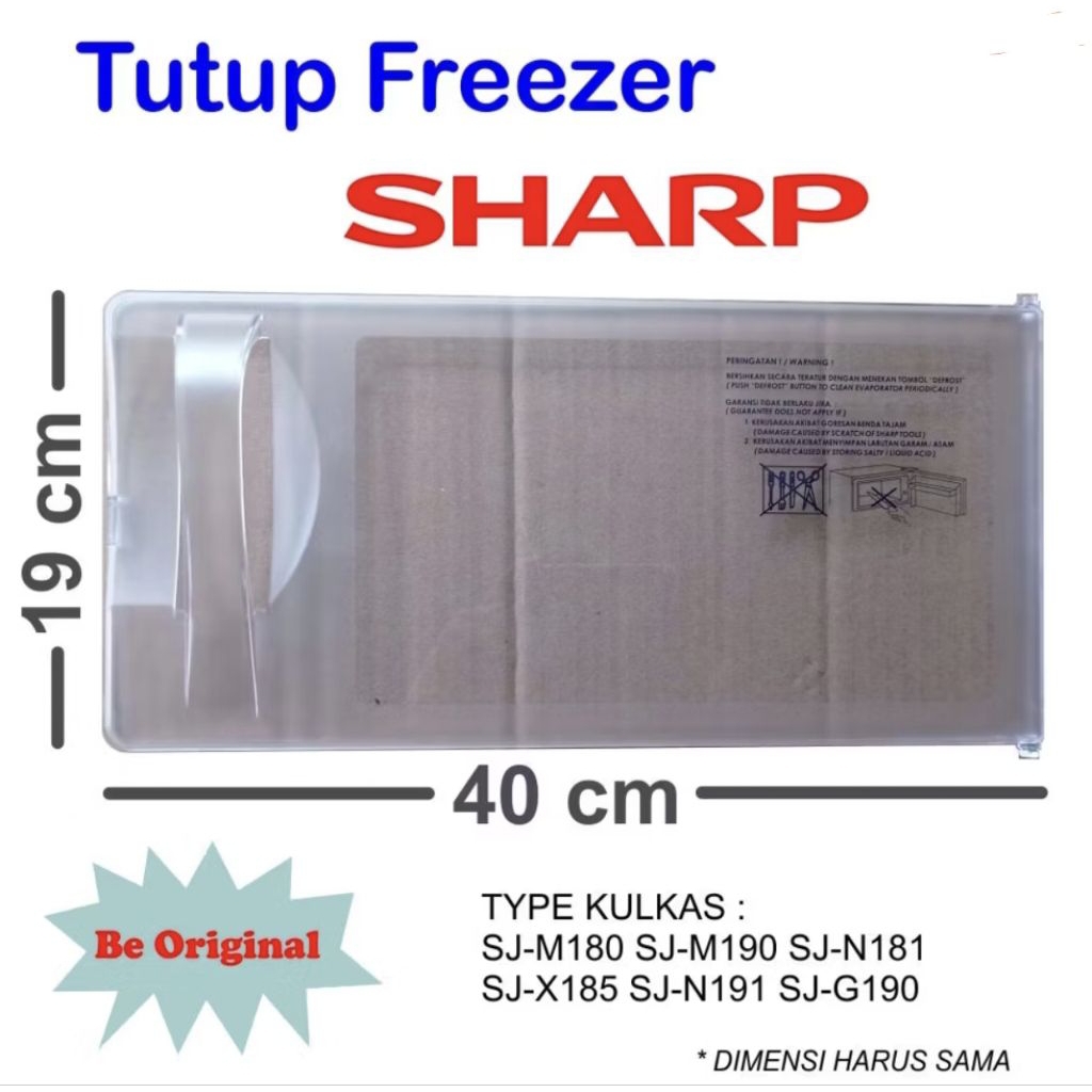 Tutup Freezer Pintu Freezer Kulkas Sharp 1 pintu SJ-18 series(SS)