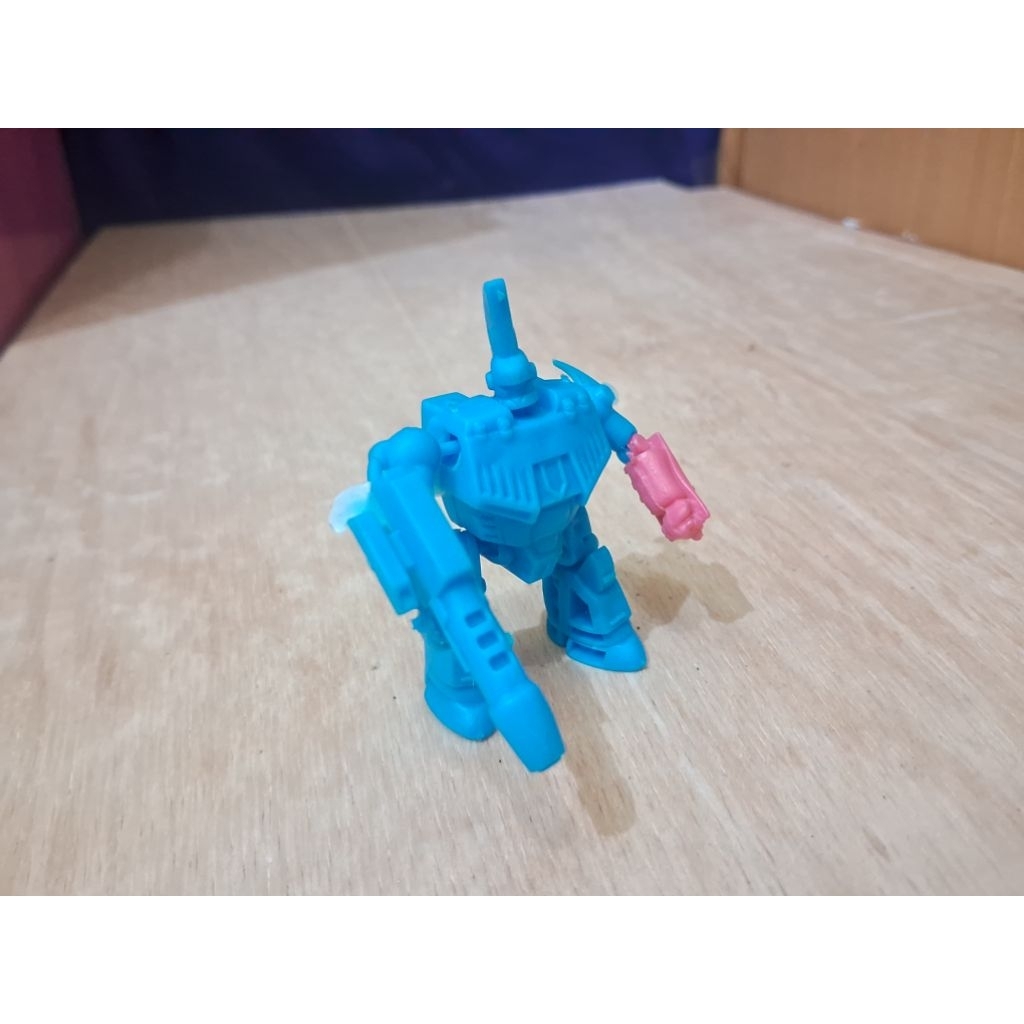 Figure Robot Hadiah Lotte Bubble Gum Model Roman Biru Seri Thunder Robot Lotte Hadiah Lotte Mainan L