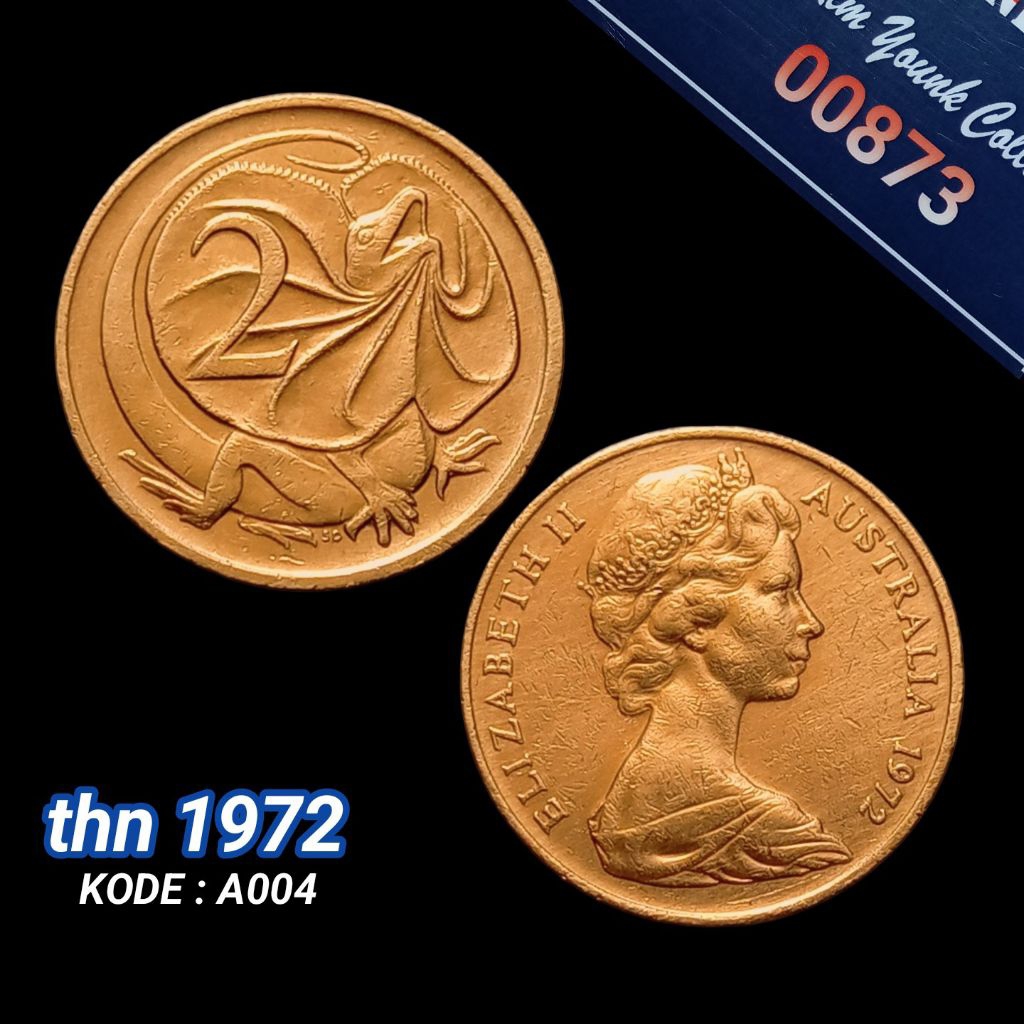 UKA072Coin 2 Cent (Australia) Elizabeth II Thn 1972 Detail Bagus Sesuai Difoto Kode:A004