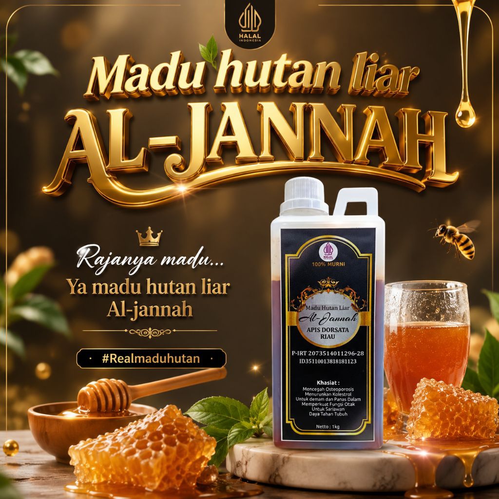 Madu asli hutan liar sialang murni AL JANNAH  original pure honey (Sialang) multiflora Odeng Tawon g