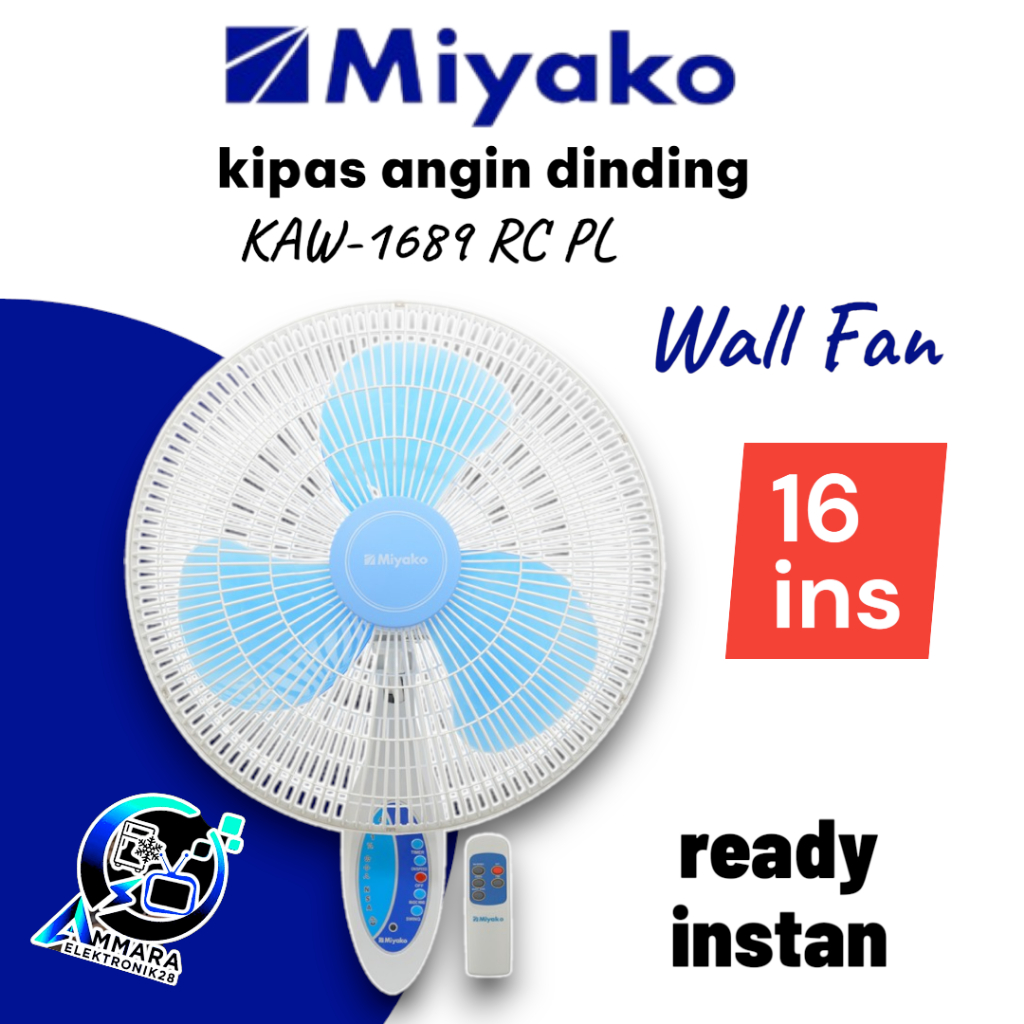Miyako KAW-1689 RC Kipas Angin/Wall Fan Remote Control KAW 1689 RC / KAW1689 RC / KAW 1689RC