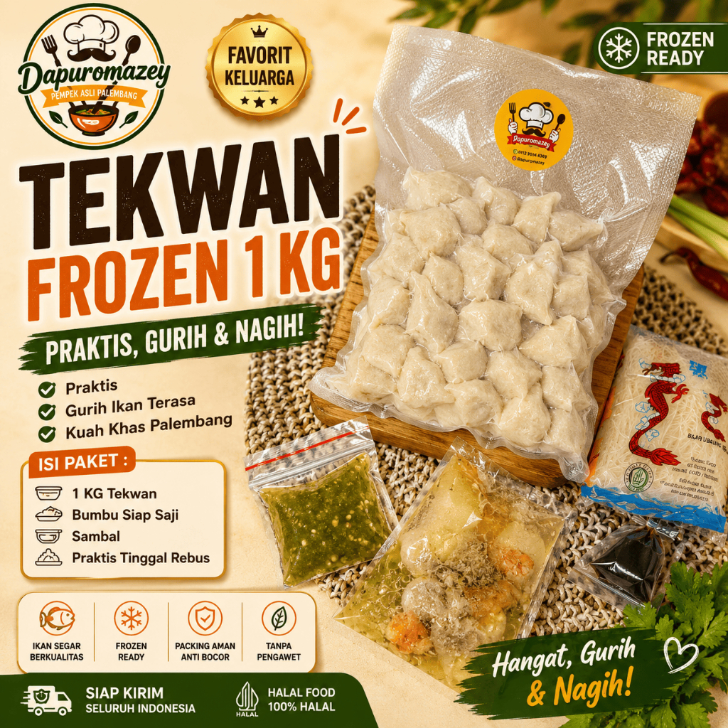 Tekwan Ikan Frozen 1KG Lengkap Bumbu Praktis Tinggal Rebus