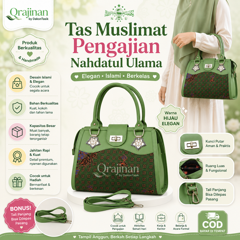 Tas Muslimat NU Nahdlatul Ulama selempang - DakonTasik