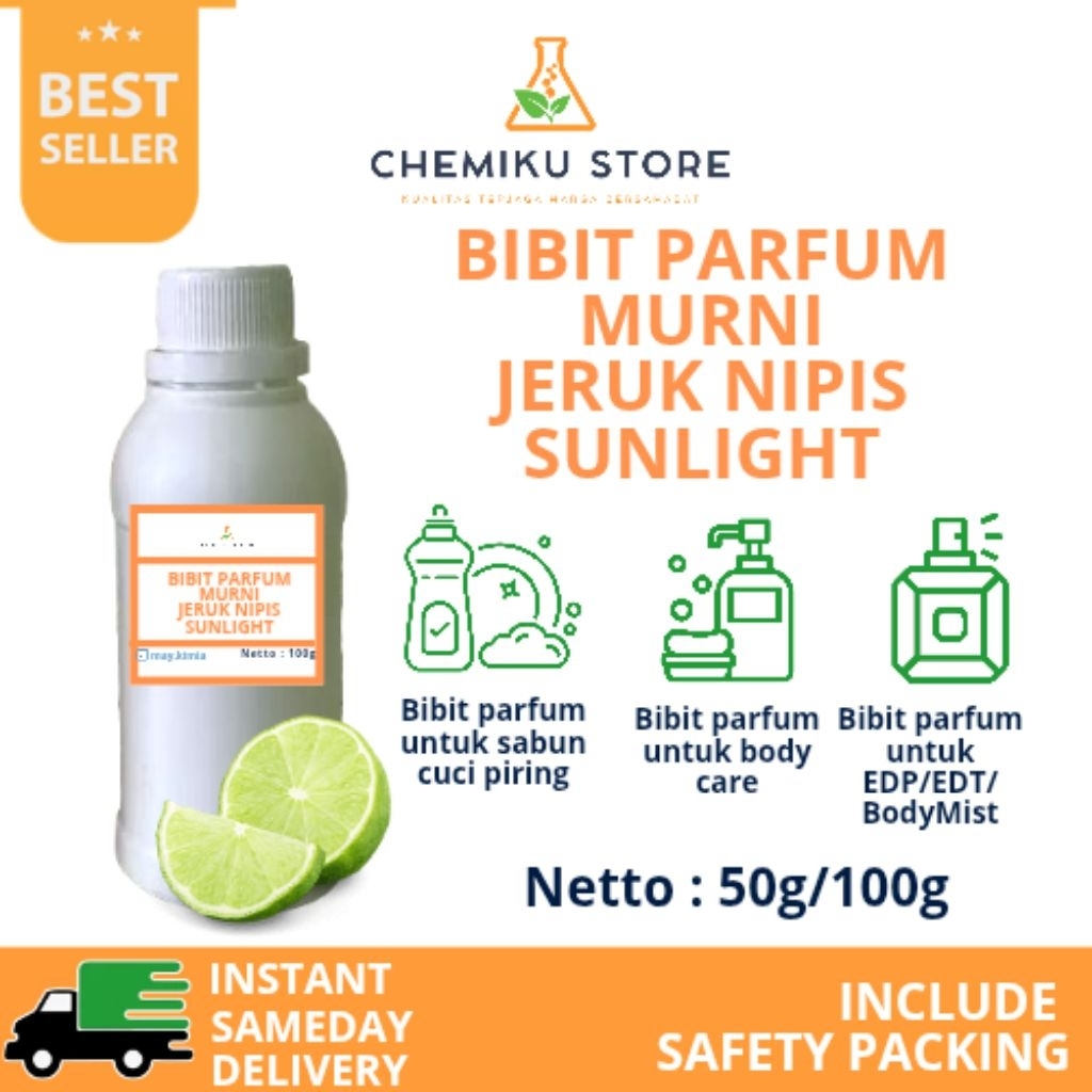 Bibit Parfum Murni Jeruk Nipis Sunlight 100g / bibit parfum murni aroma jeruk nipis  sunlight 50g / 