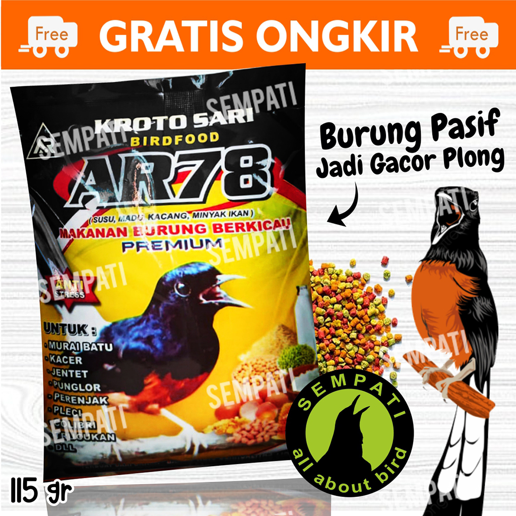 SEMPATI KROTO SARI BIRD FOOD VOER AR87 PUR PAKAN BURUNG MURAI KACER TRUCUK PLECI KOLIBRI BEO PRENJAK