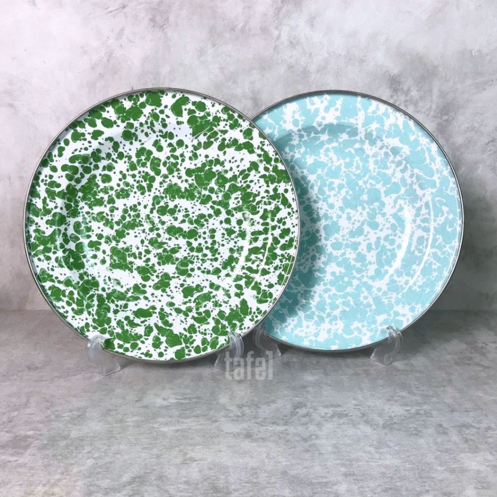 KEDAUNG Piring Makan Lurik Enamel 26 cm Isi 1