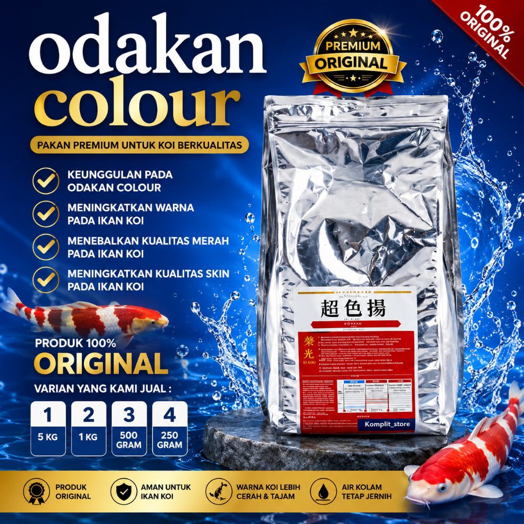 Pakan Ikan Koi Odakan Colour 1kg Premium Colour Enhancer Original