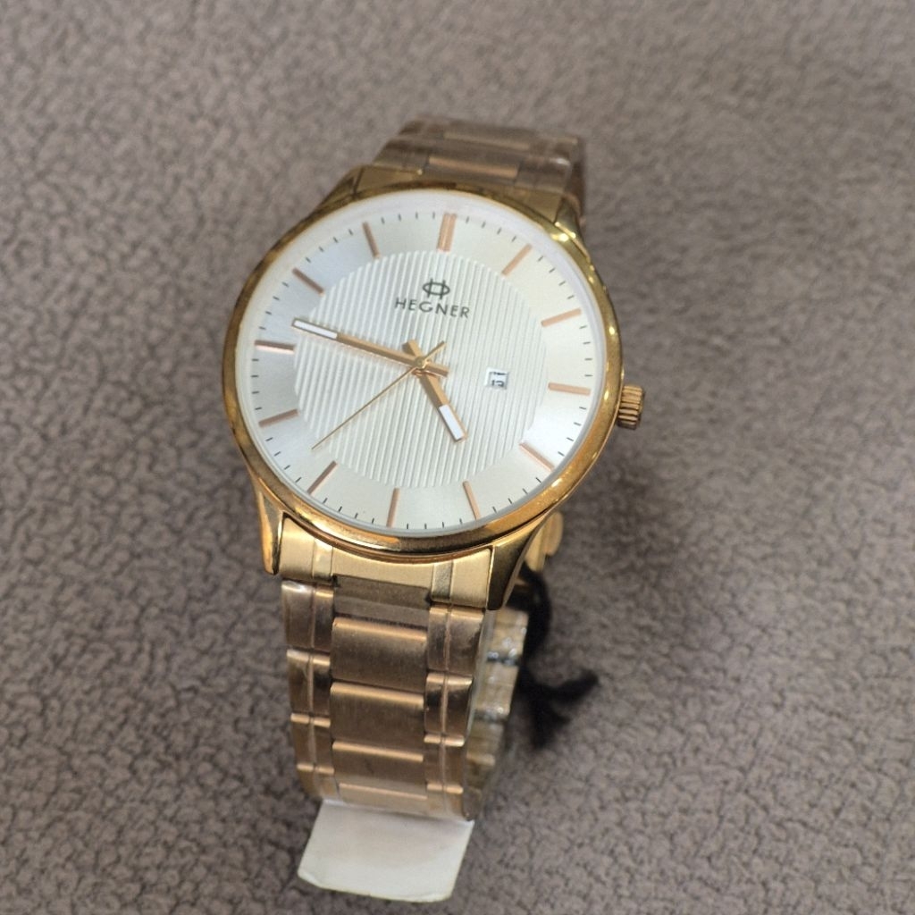 Hegner HW 5050 G Jam Tangan Pria Stainless Steel Rosegold White