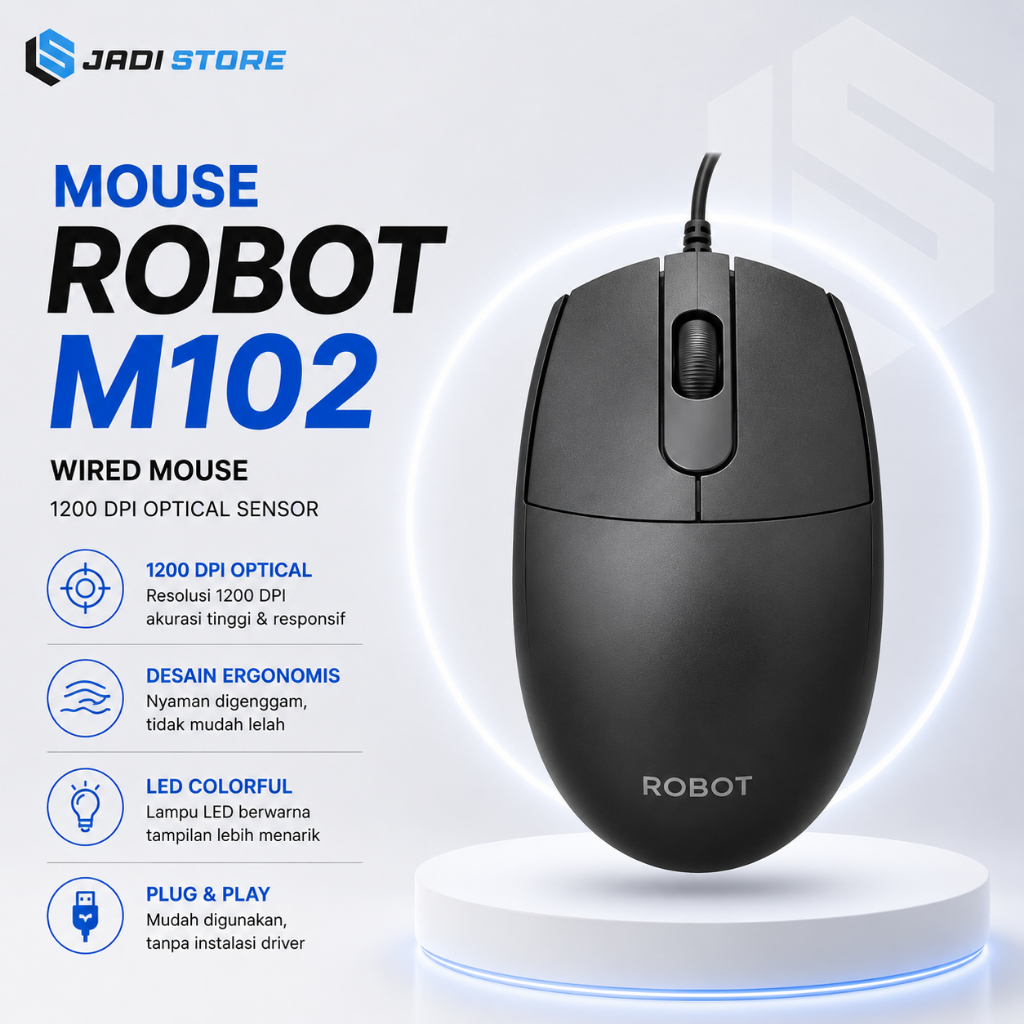 Mouse Robot M102 Mouse Robot Original Mouse Robot Kabel Mouse Robot M102 Office Wired Mouse LED Colo